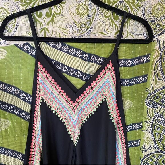 Vanessa Virginia x Anthropologie Black Estrella Silk Midi Dress Size Small - Picture 4 of 16